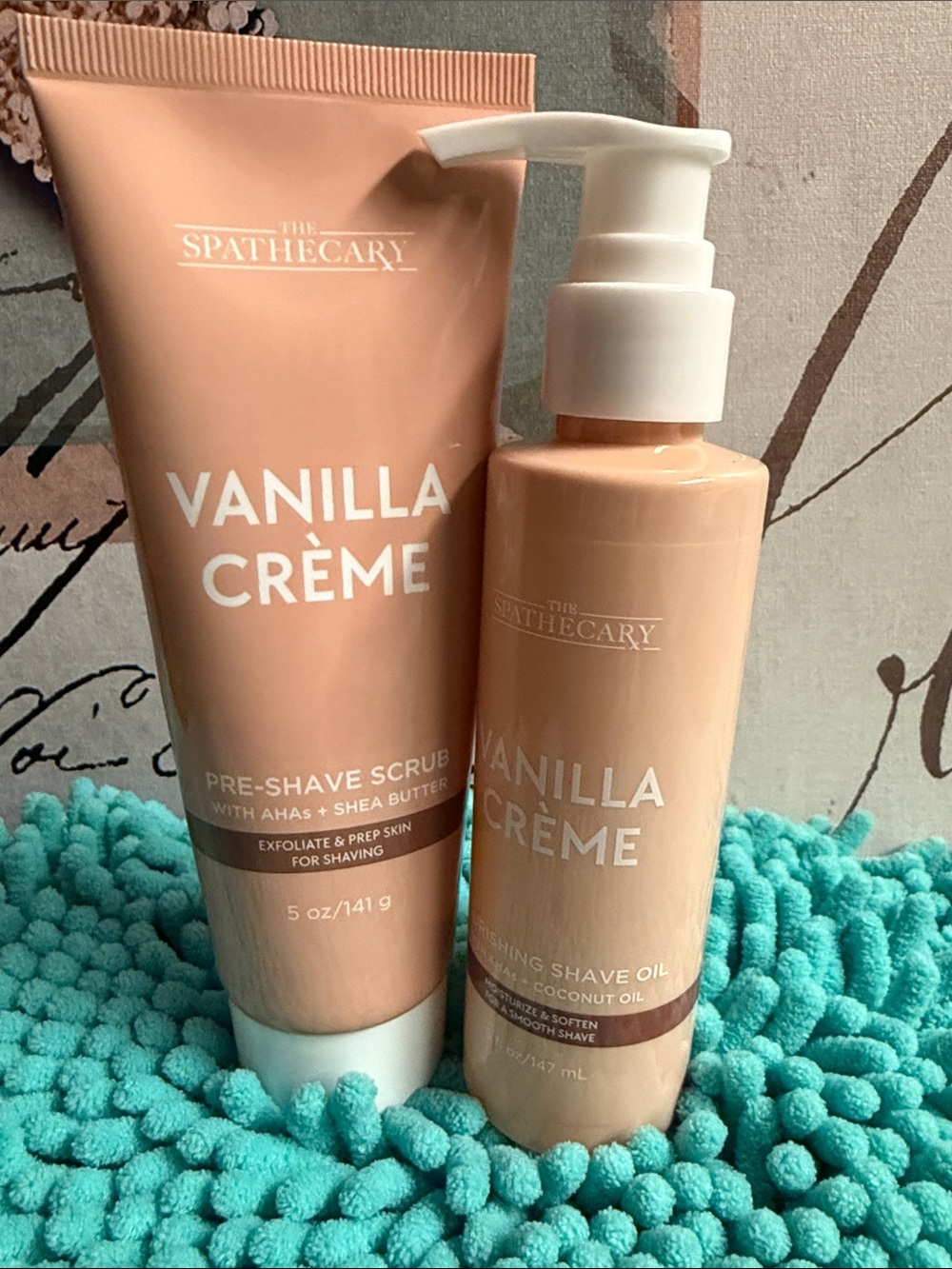 Vanilla Crème Pre-Shave Scrub & Shave Oil — Peach